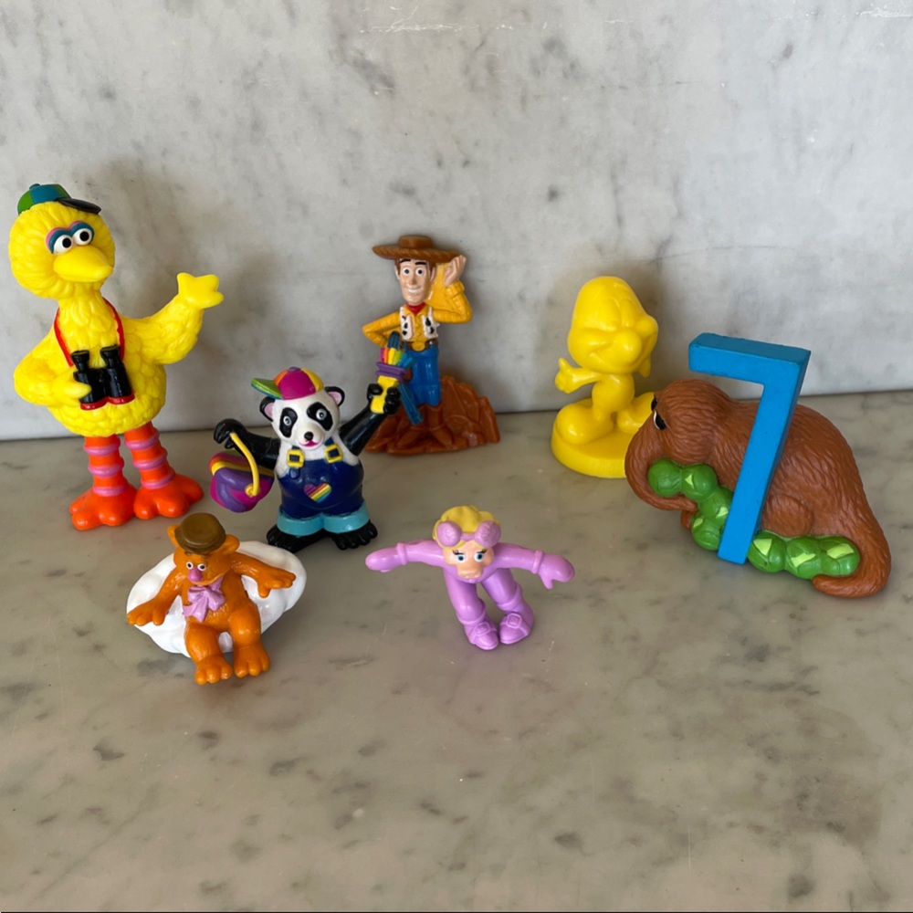 SESAME STREET Muppets Big Bird Mr. Snuffleupagus Miss Piggy Fozzie Figures (7)